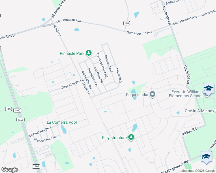 map of restaurants, bars, coffee shops, grocery stores, and more near 410 Zenith Road in Georgetown