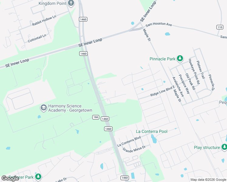 map of restaurants, bars, coffee shops, grocery stores, and more near 101 Hillvue Road in Georgetown