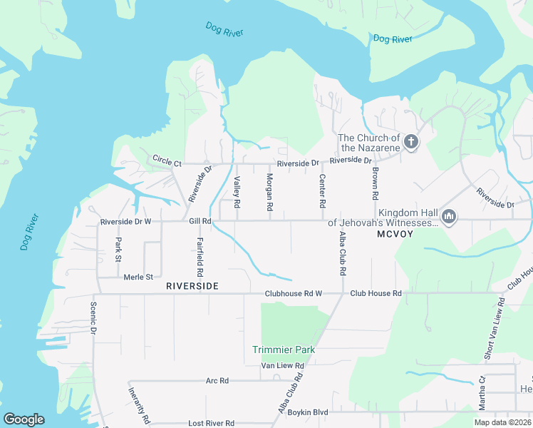 map of restaurants, bars, coffee shops, grocery stores, and more near 2710 Gill Road in Mobile