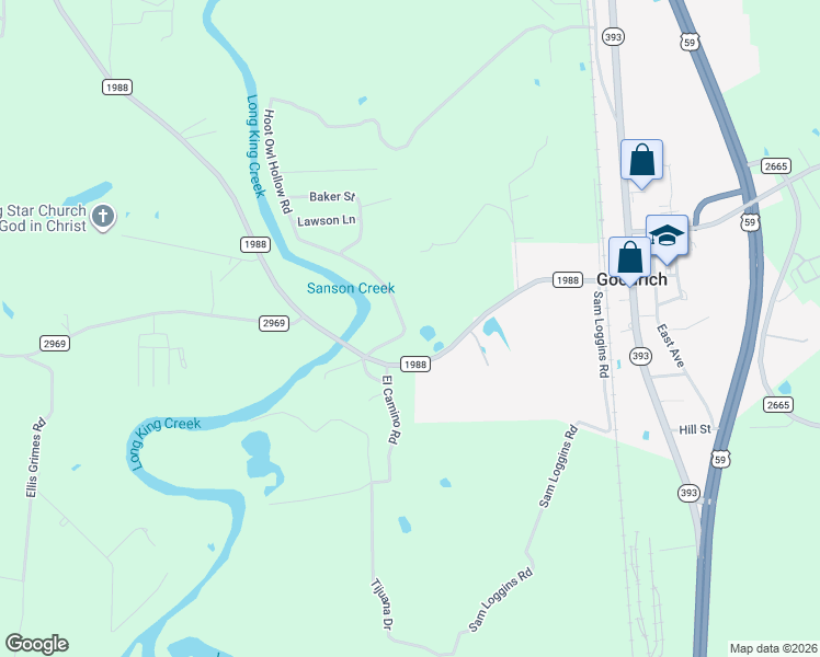 map of restaurants, bars, coffee shops, grocery stores, and more near 236 Hoot Owl Hollow Road in Goodrich