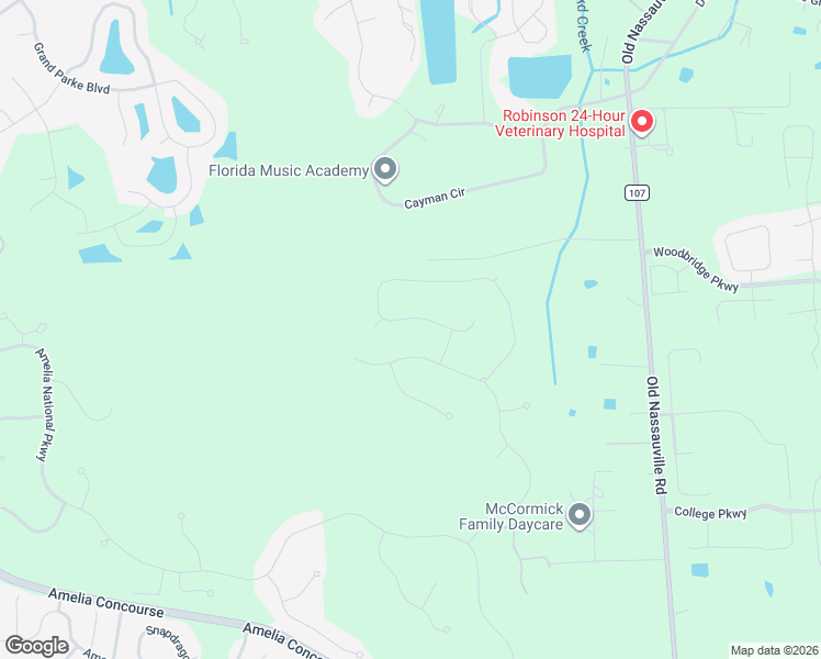 map of restaurants, bars, coffee shops, grocery stores, and more near Cayman Circle in Fernandina Beach