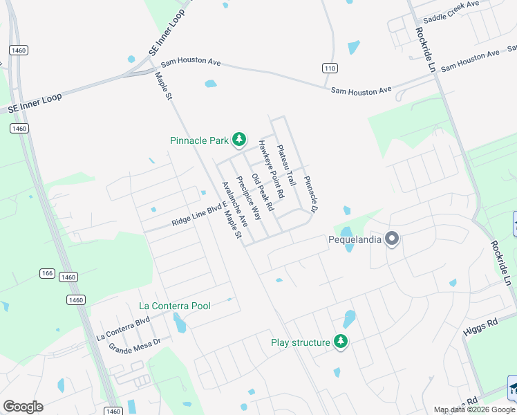 map of restaurants, bars, coffee shops, grocery stores, and more near 315 Precipice Way in Georgetown