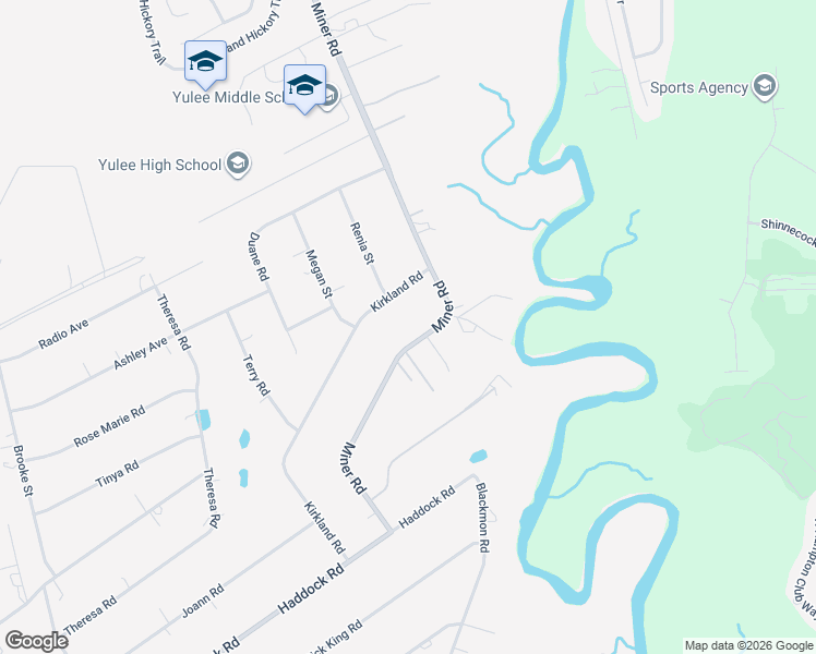 map of restaurants, bars, coffee shops, grocery stores, and more near 85189 Miner Road in Yulee