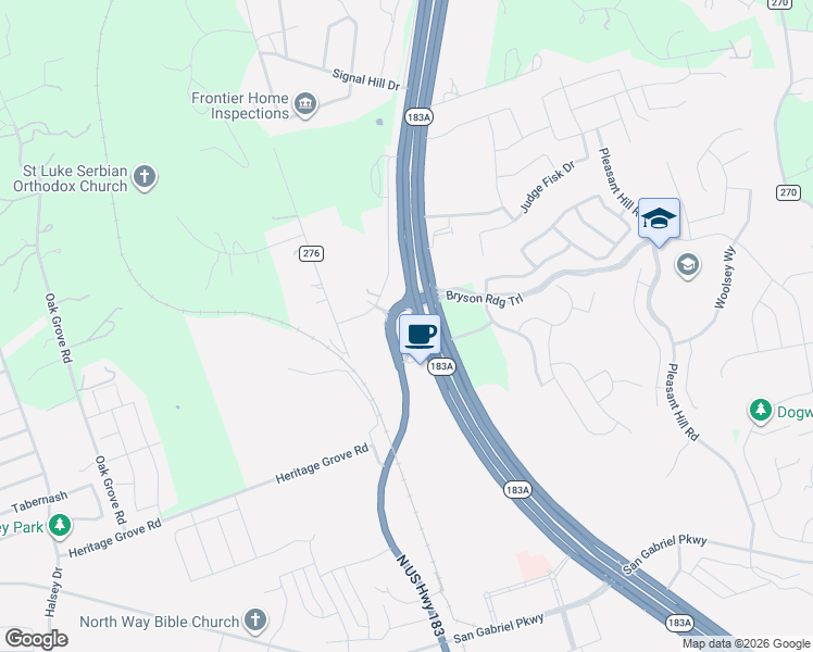 map of restaurants, bars, coffee shops, grocery stores, and more near 11141 183A in Leander