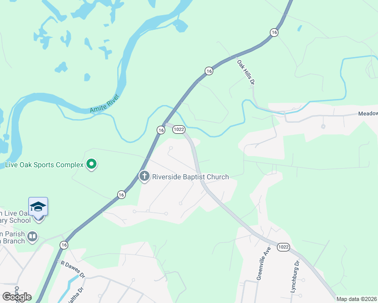 map of restaurants, bars, coffee shops, grocery stores, and more near 9329 Rue De Benoit in Denham Springs