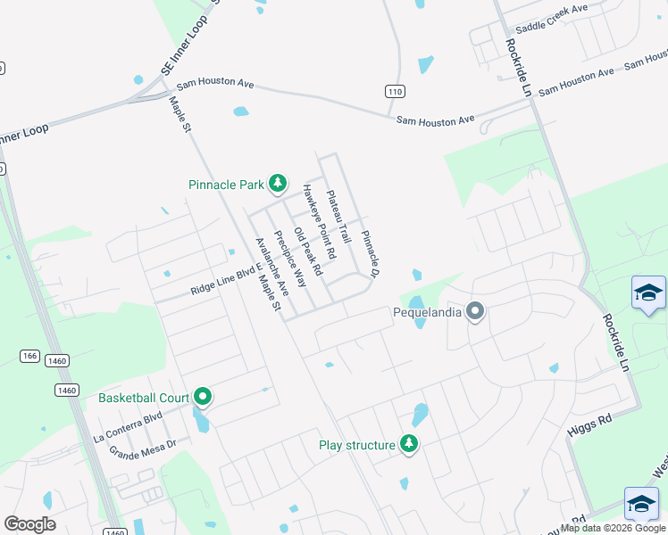 map of restaurants, bars, coffee shops, grocery stores, and more near 410 Zenith Road in Georgetown