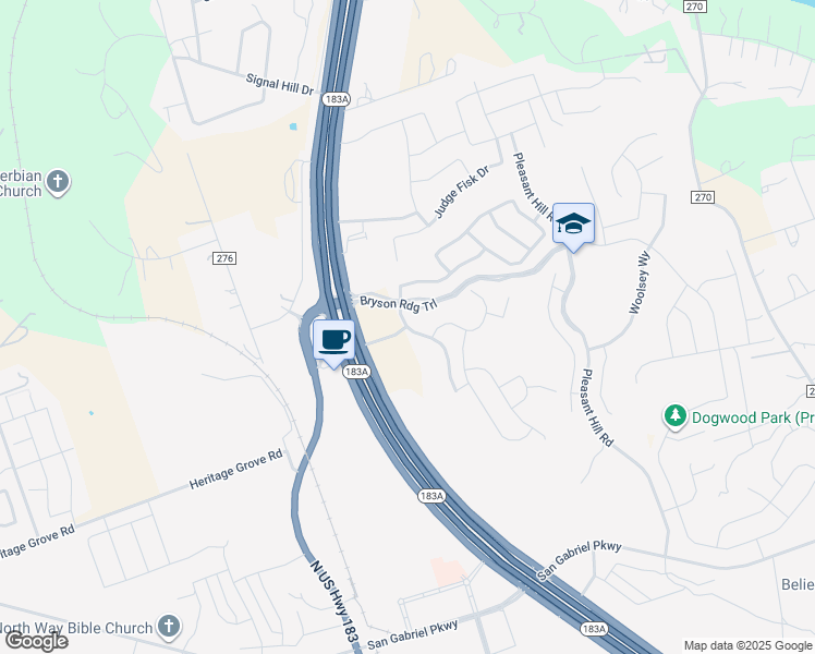 map of restaurants, bars, coffee shops, grocery stores, and more near 11060 183a Toll Road in Leander