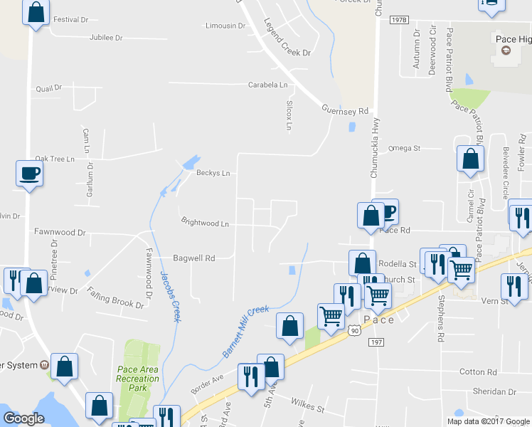 map of restaurants, bars, coffee shops, grocery stores, and more near 4672 Rambling Way in Milton