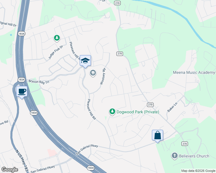 map of restaurants, bars, coffee shops, grocery stores, and more near 1613 Woolsey Way in Leander