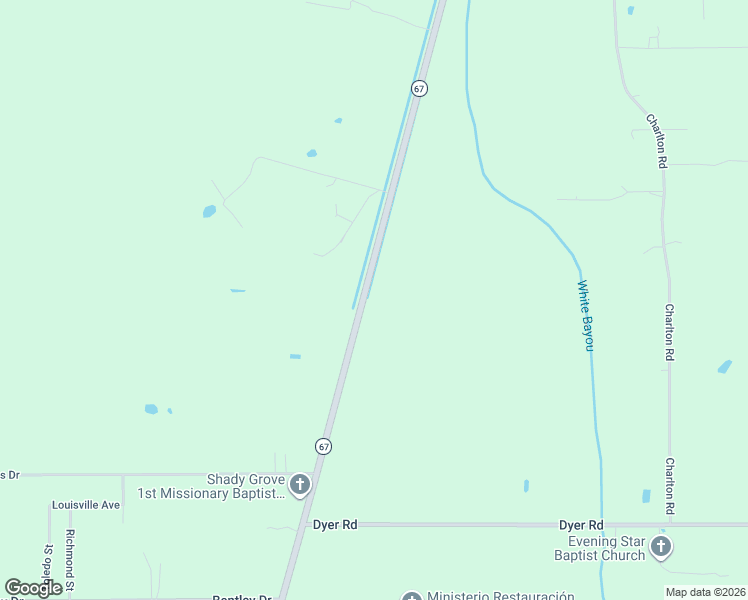 map of restaurants, bars, coffee shops, grocery stores, and more near 16980 Plank Road in Baker