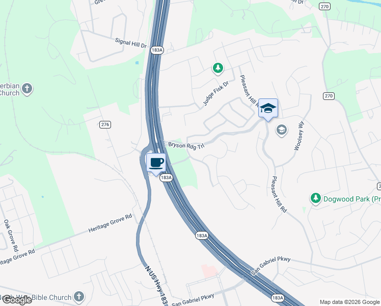 map of restaurants, bars, coffee shops, grocery stores, and more near 11060 183a Toll Road in Leander