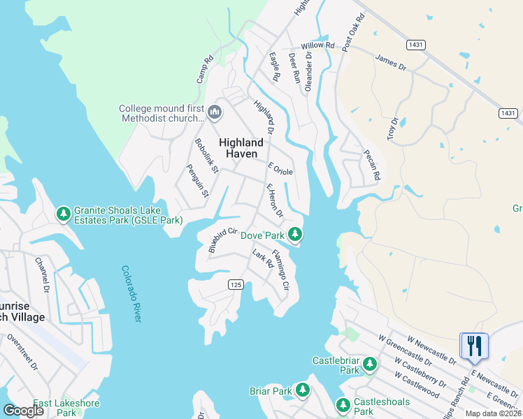 map of restaurants, bars, coffee shops, grocery stores, and more near 1013 Highland Drive in Highland Haven