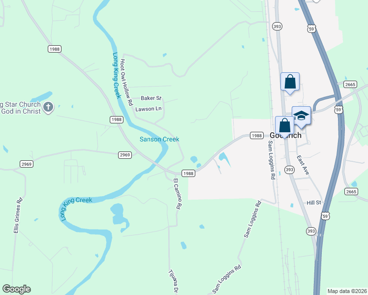 map of restaurants, bars, coffee shops, grocery stores, and more near 236 Hoot Owl Hollow Road in Goodrich
