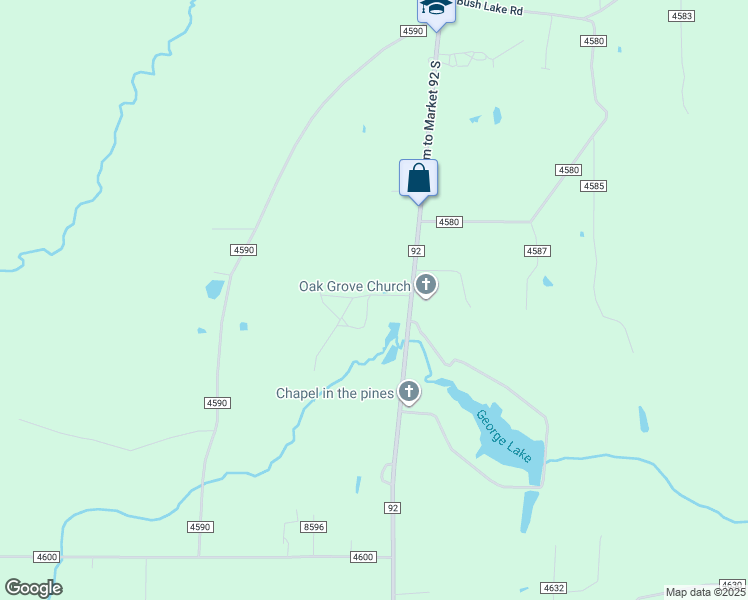 map of restaurants, bars, coffee shops, grocery stores, and more near 18420 Farm to Market 92 in Spurger