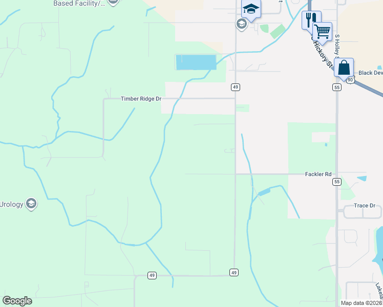 map of restaurants, bars, coffee shops, grocery stores, and more near 15281 Fackler Road in Loxley