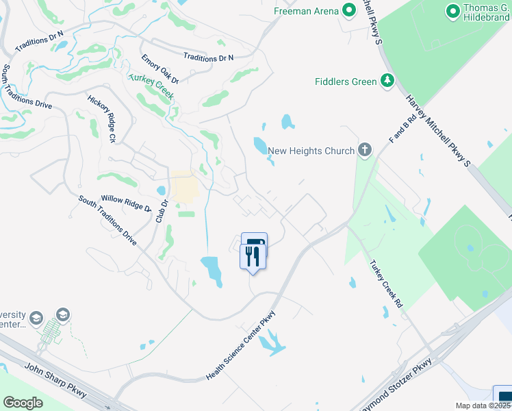 map of restaurants, bars, coffee shops, grocery stores, and more near 8001 Atlas Pear Drive in Bryan