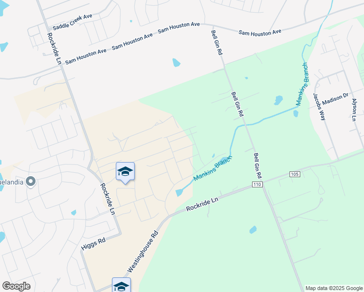 map of restaurants, bars, coffee shops, grocery stores, and more near 2775 Rockride Lane in Georgetown