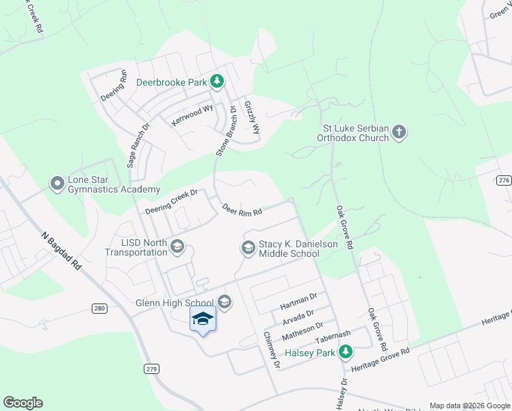 map of restaurants, bars, coffee shops, grocery stores, and more near 2412 Fallshire Court in Leander