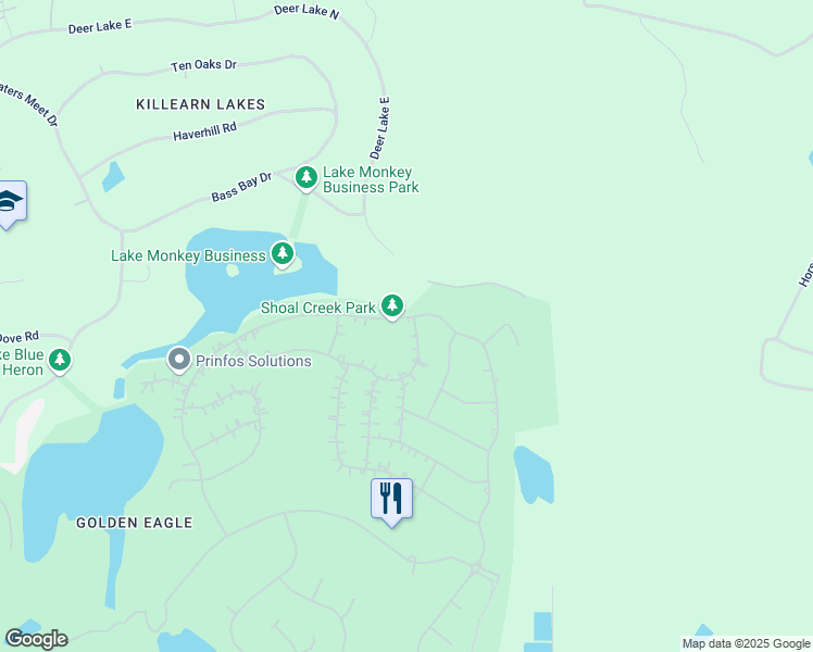 map of restaurants, bars, coffee shops, grocery stores, and more near 9179 Shoal Creek Drive in Tallahassee