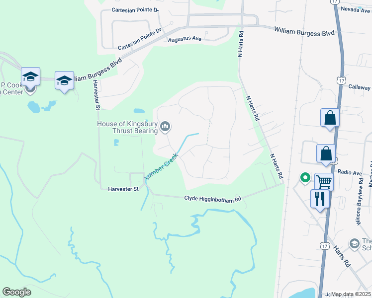 map of restaurants, bars, coffee shops, grocery stores, and more near 77078 Crosscut way in Yulee