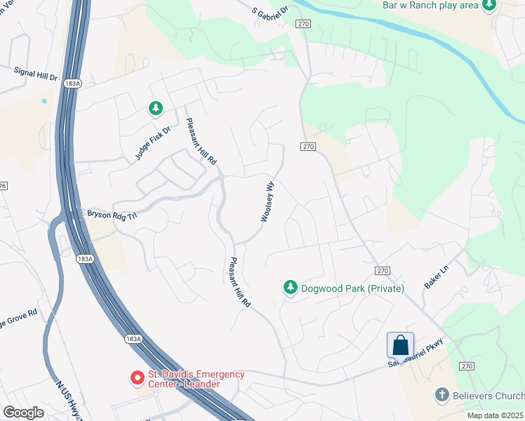 map of restaurants, bars, coffee shops, grocery stores, and more near 1741 Woolsey Way in Leander