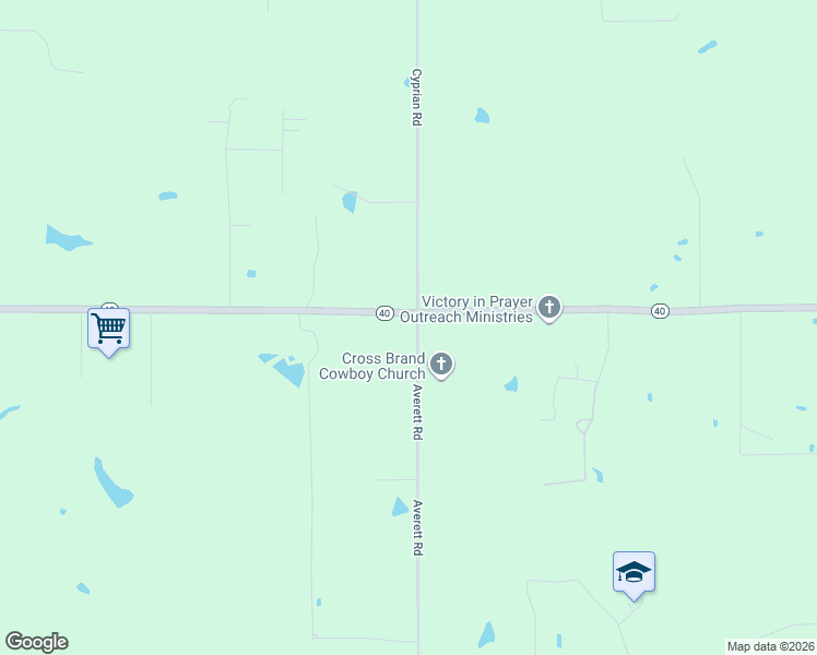 map of restaurants, bars, coffee shops, grocery stores, and more near 51503 Averett Road in Loranger