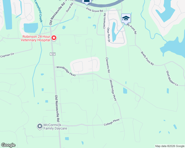 map of restaurants, bars, coffee shops, grocery stores, and more near 95452 Woodbridge Parkway in Fernandina Beach