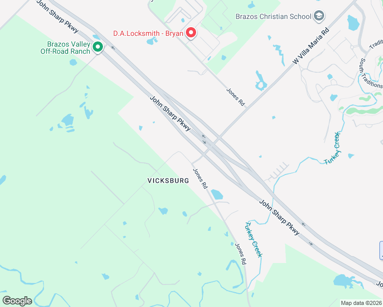 map of restaurants, bars, coffee shops, grocery stores, and more near 5600-5798 Foster Road in Bryan