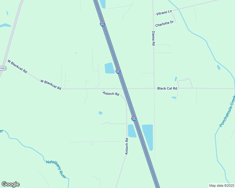 map of restaurants, bars, coffee shops, grocery stores, and more near 51595 Antioch Road in Tickfaw