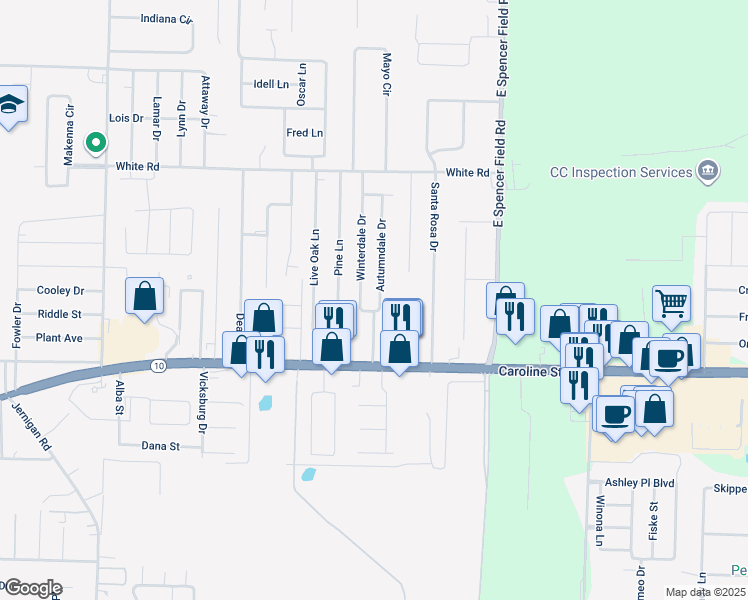 map of restaurants, bars, coffee shops, grocery stores, and more near 4669 Autumndale Drive in Milton