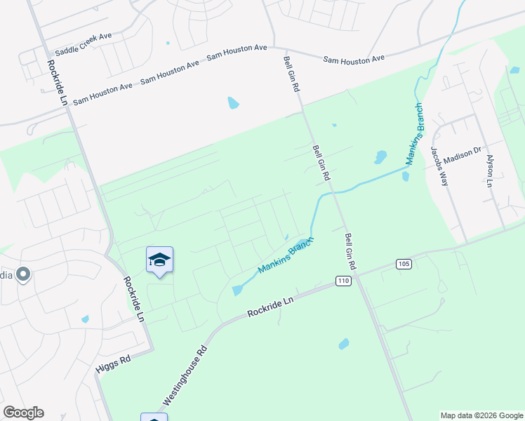 map of restaurants, bars, coffee shops, grocery stores, and more near 2775 Rockride Lane in Georgetown