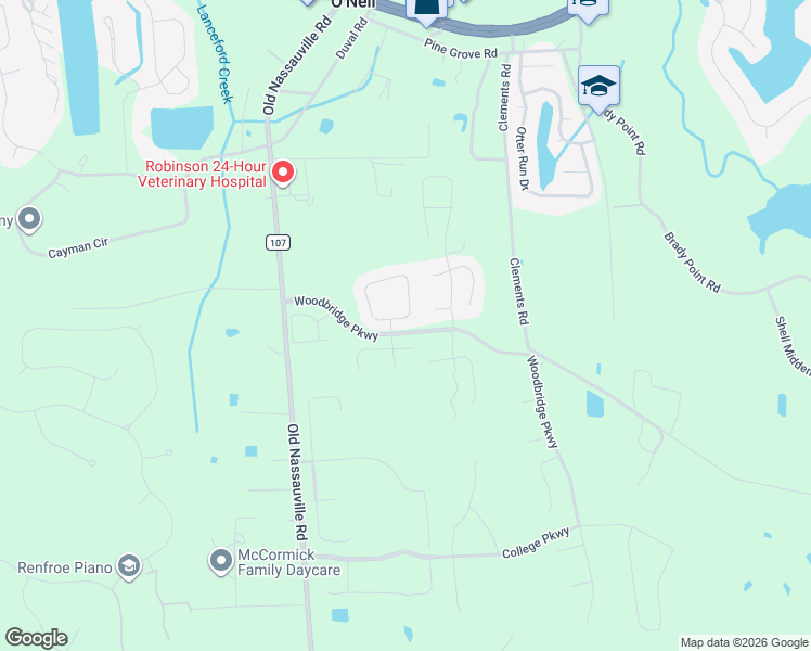 map of restaurants, bars, coffee shops, grocery stores, and more near 94328 Woodbrier Circle in Fernandina Beach