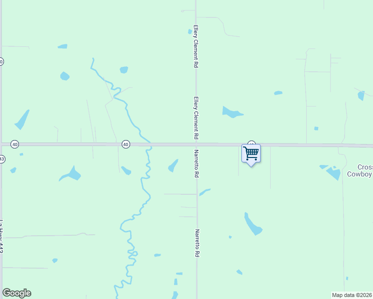 map of restaurants, bars, coffee shops, grocery stores, and more near 20504 Louisiana 40 in Loranger