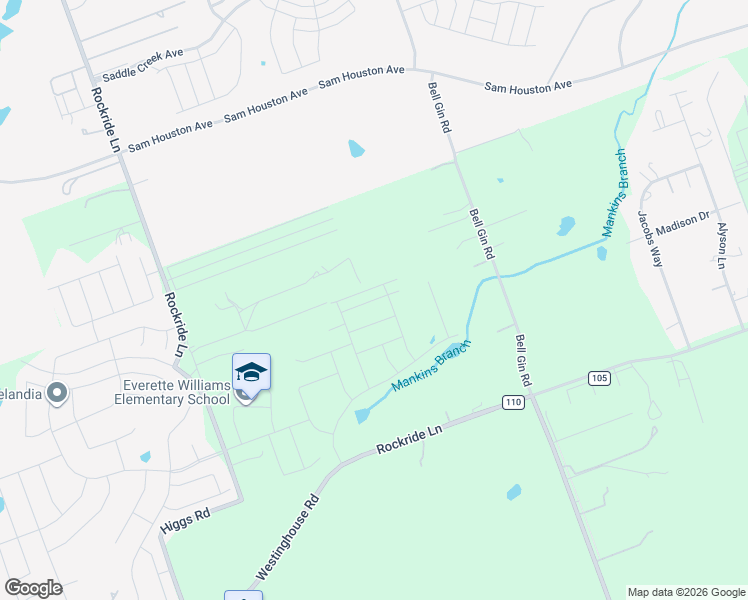 map of restaurants, bars, coffee shops, grocery stores, and more near 2775 Rockride Lane in Georgetown