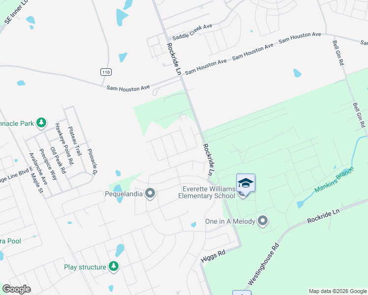 map of restaurants, bars, coffee shops, grocery stores, and more near 2488 County Road 110 in Georgetown