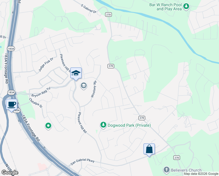 map of restaurants, bars, coffee shops, grocery stores, and more near 1105 Joe Carson Drive in Leander