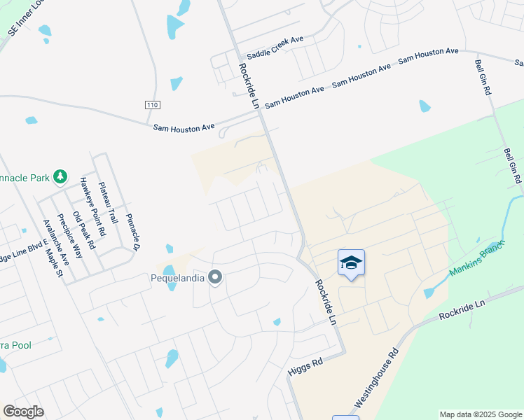 map of restaurants, bars, coffee shops, grocery stores, and more near 2488 County Road 110 in Georgetown