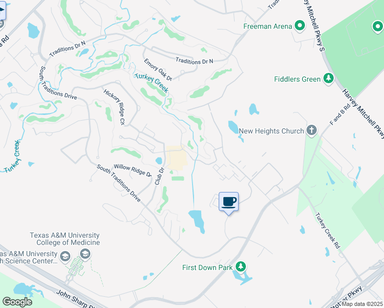 map of restaurants, bars, coffee shops, grocery stores, and more near 3200 Casita Court in Bryan