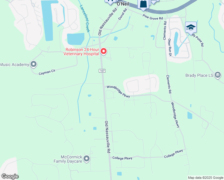 map of restaurants, bars, coffee shops, grocery stores, and more near 95126 Woodbridge Parkway in Fernandina Beach