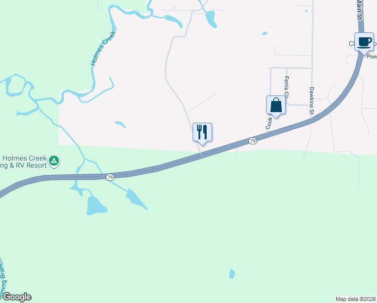 map of restaurants, bars, coffee shops, grocery stores, and more near 3356 Florida 79 in Vernon