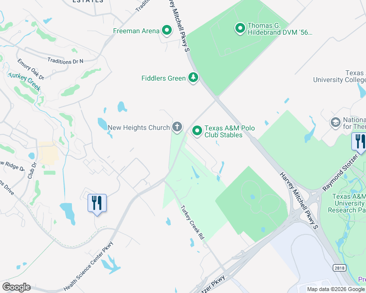 map of restaurants, bars, coffee shops, grocery stores, and more near 3900-3998 F and B Road in College Station