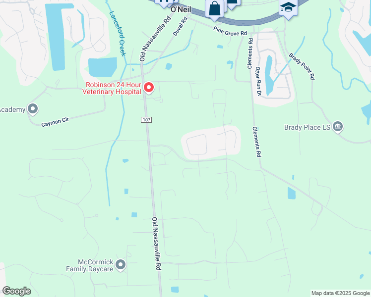 map of restaurants, bars, coffee shops, grocery stores, and more near 94264 Woodbrier Circle in Fernandina Beach