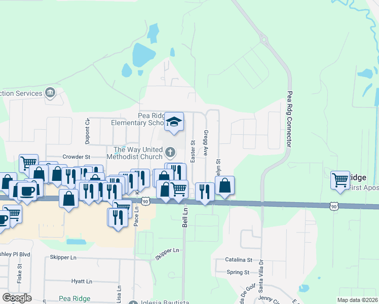 map of restaurants, bars, coffee shops, grocery stores, and more near 4699 Easter Street in Milton