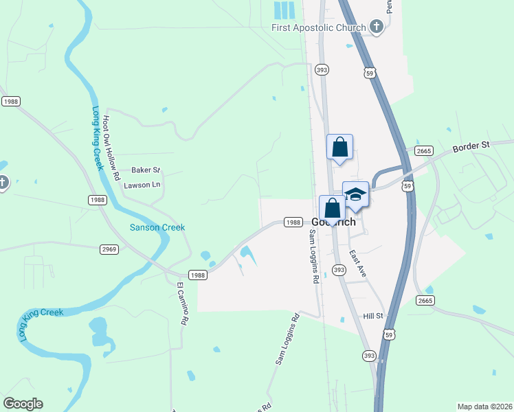 map of restaurants, bars, coffee shops, grocery stores, and more near 226 Tyler Avenue in Goodrich