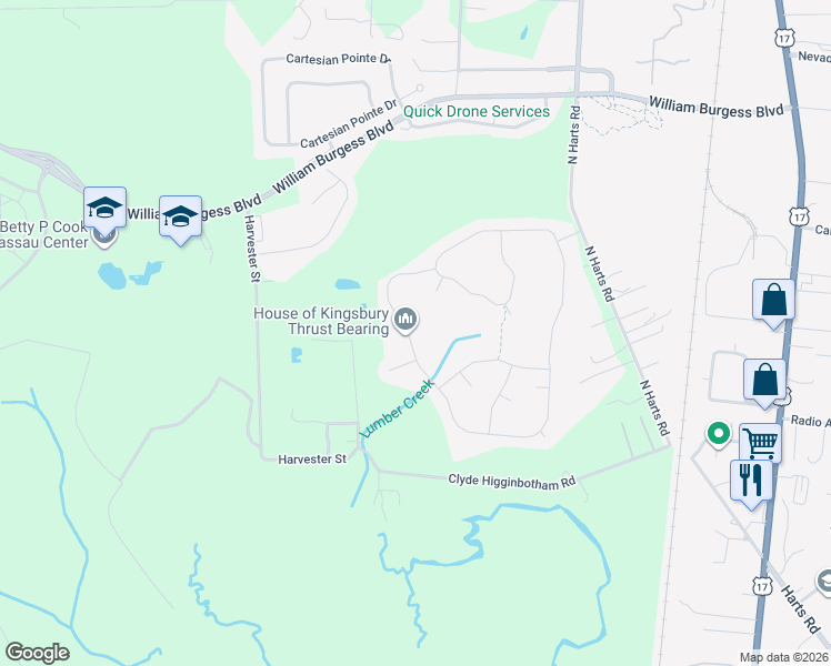 map of restaurants, bars, coffee shops, grocery stores, and more near 77802 Lumber Creek Boulevard in Yulee