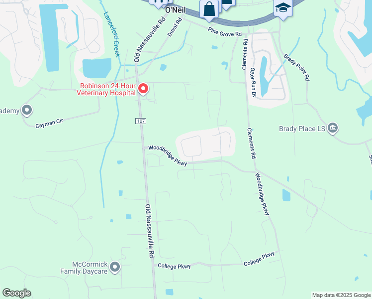 map of restaurants, bars, coffee shops, grocery stores, and more near 94165 Woodbrier Circle in Fernandina Beach