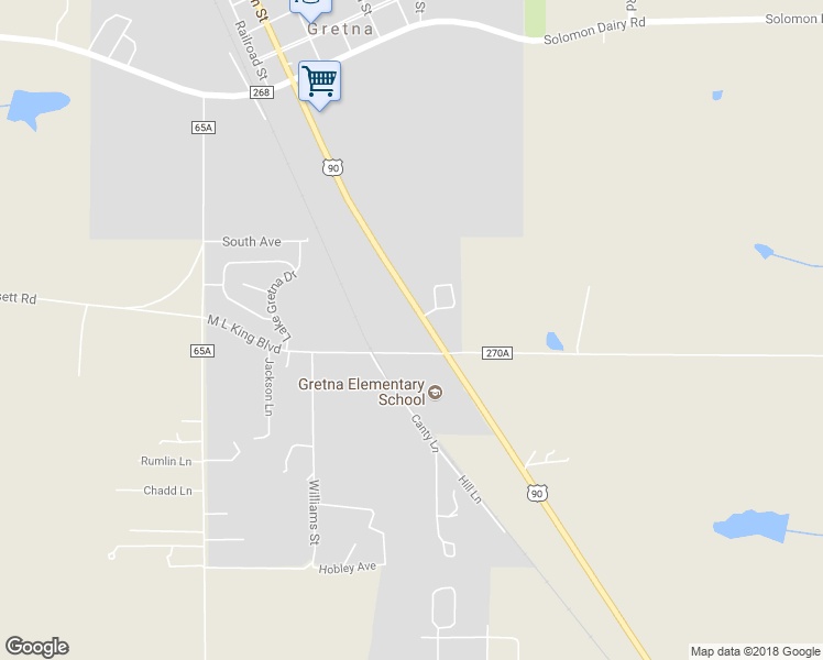 map of restaurants, bars, coffee shops, grocery stores, and more near 15486 Blue Star Highway in Gretna