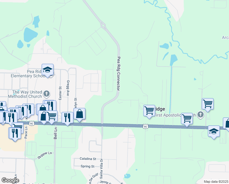 map of restaurants, bars, coffee shops, grocery stores, and more near 5240 U.S. 90 in Milton