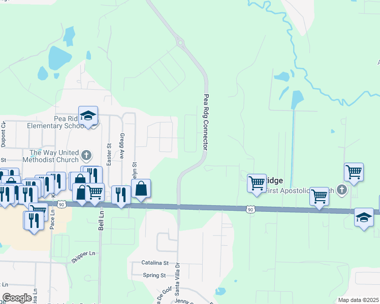 map of restaurants, bars, coffee shops, grocery stores, and more near 5240 U.S. 90 in Milton