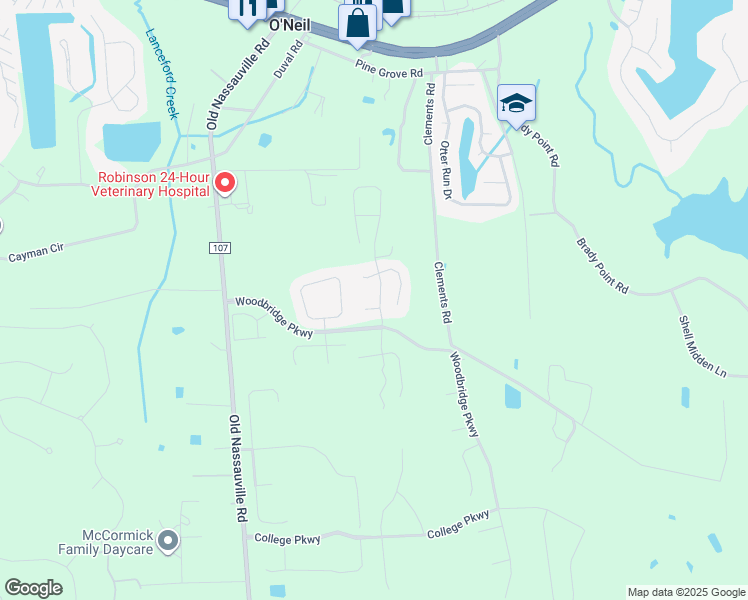 map of restaurants, bars, coffee shops, grocery stores, and more near 95371 Sonoma Drive in Fernandina Beach